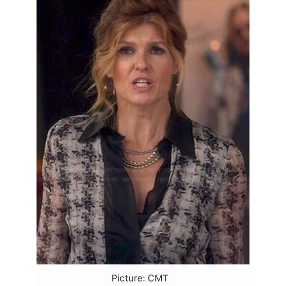 Reed Krakoff ABSTRACT TWEED PRINT LEATHER COLLAR ORGANZA SHIRT, 8 aso Nashville - Picture 2 of 8